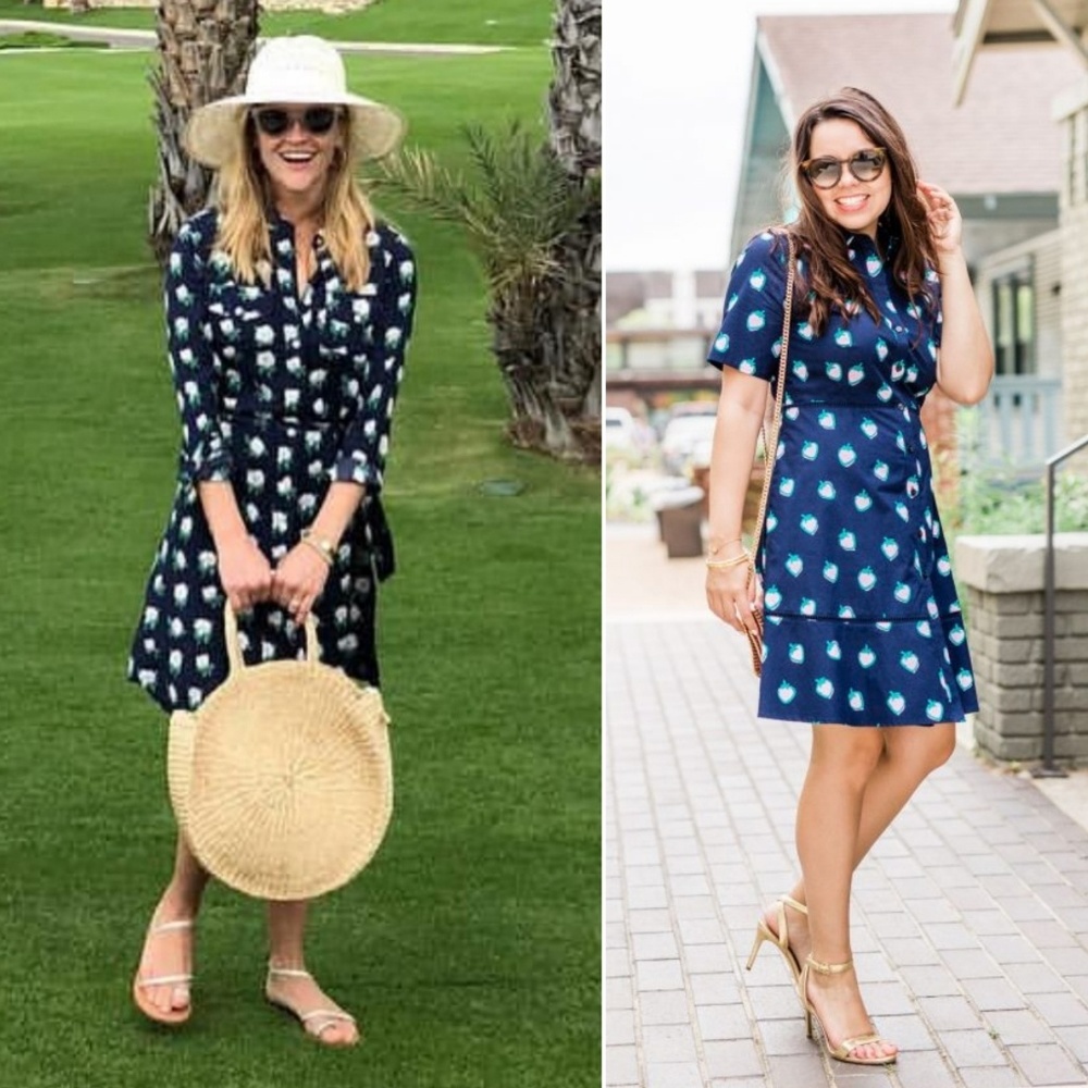 NWT DRAPER JAMES Strawberry Shirtdress Retro V